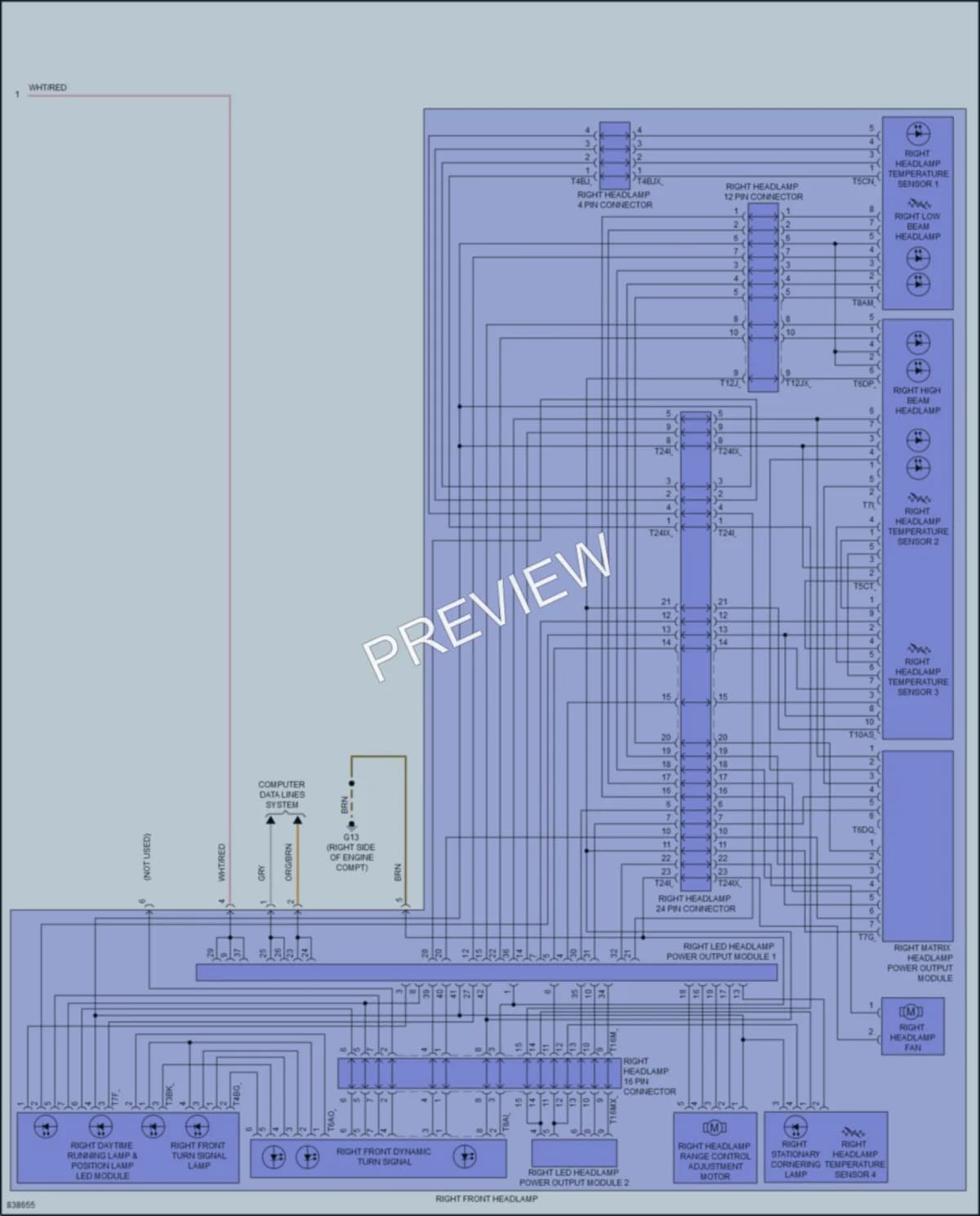 2022 Audi A6 Headlights wiring diagram preview