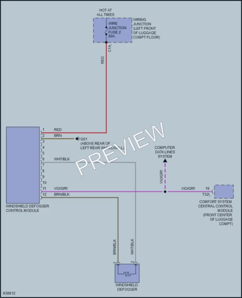 2022 Audi A7 Defoggers wiring diagram preview