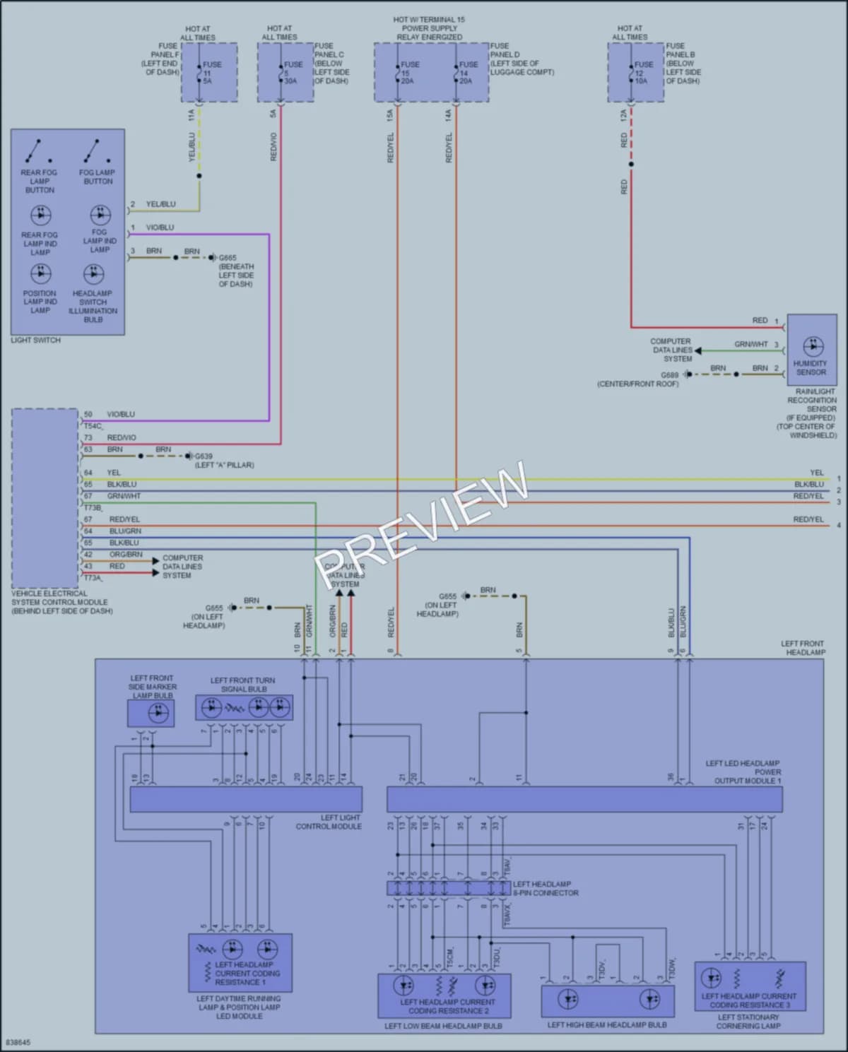 2022 Audi A8L Headlights wiring diagram preview