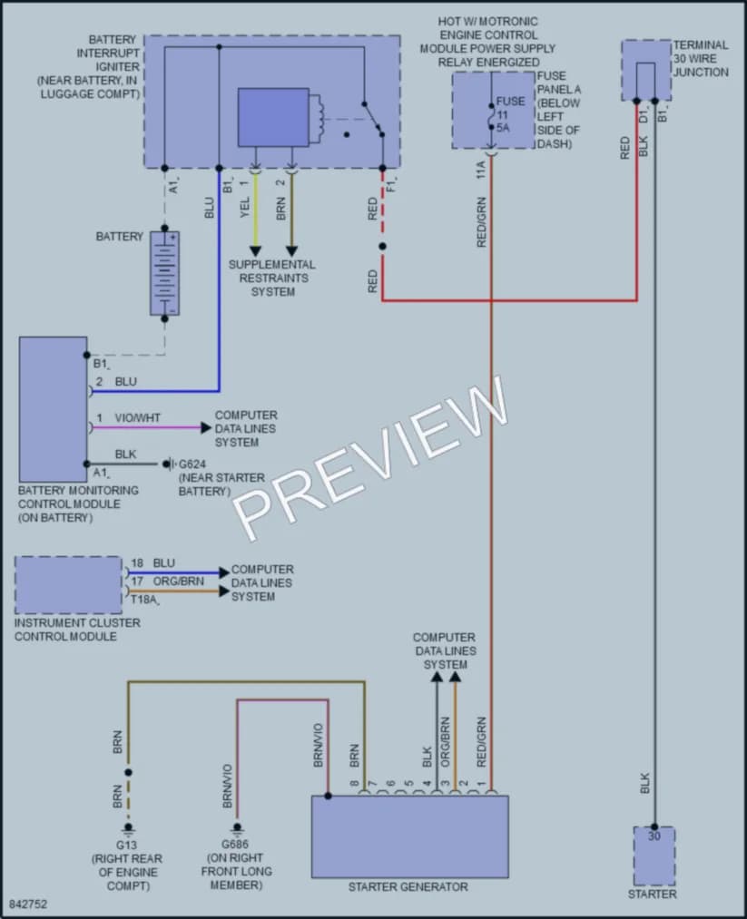 2022 Audi A8L Starting Charging wiring diagram preview