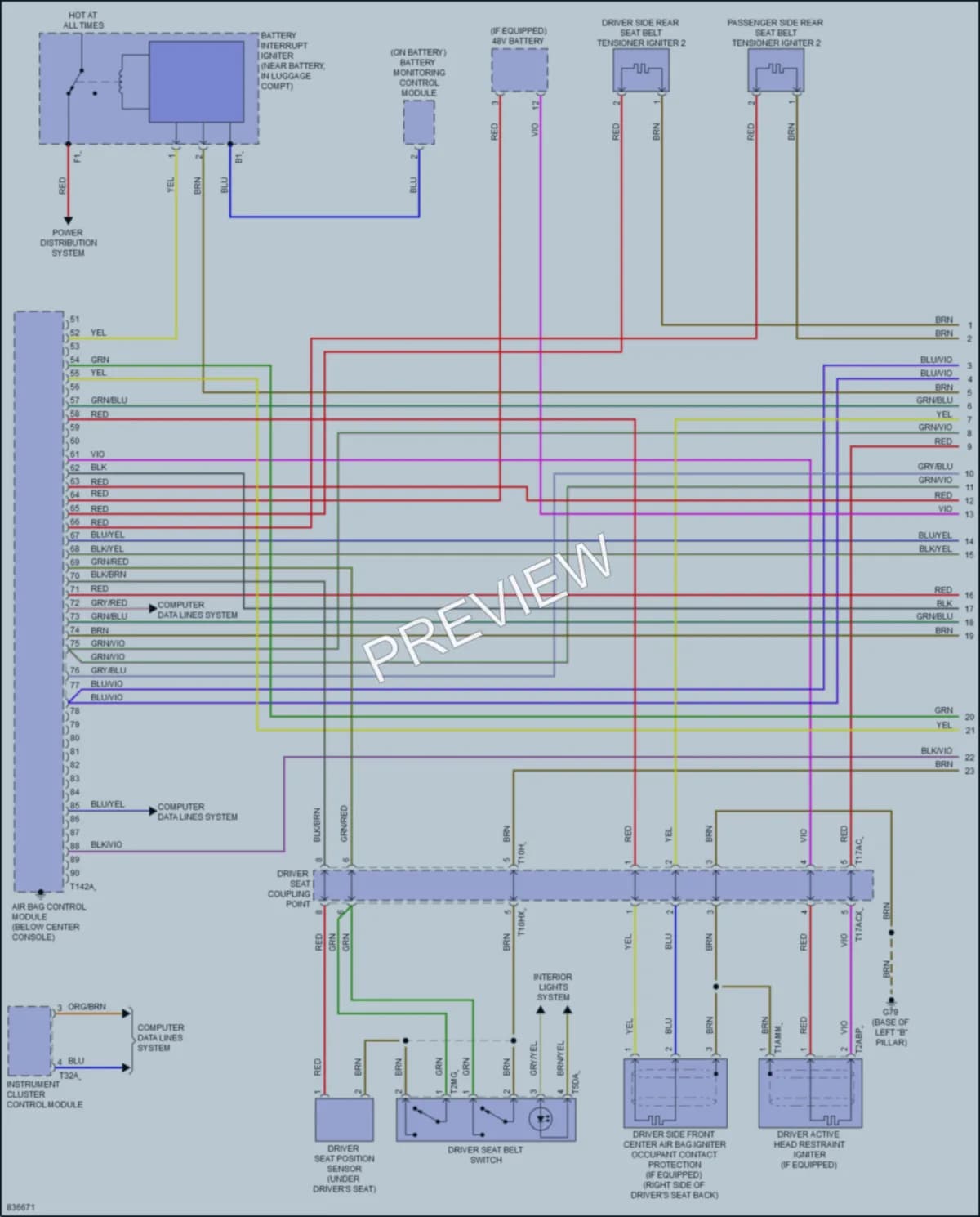 2022 Audi A8L Supplemental Restraints wiring diagram preview