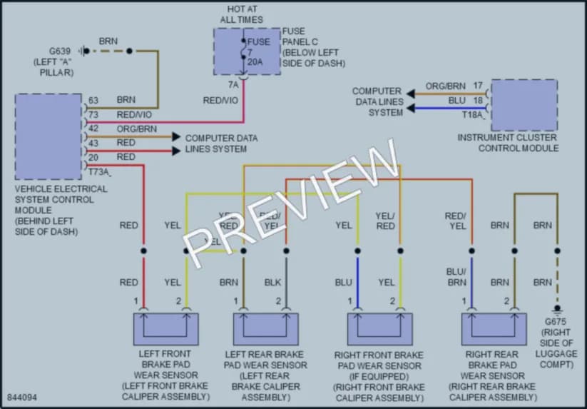 2022 Audi A8L Warning Systems wiring diagram preview