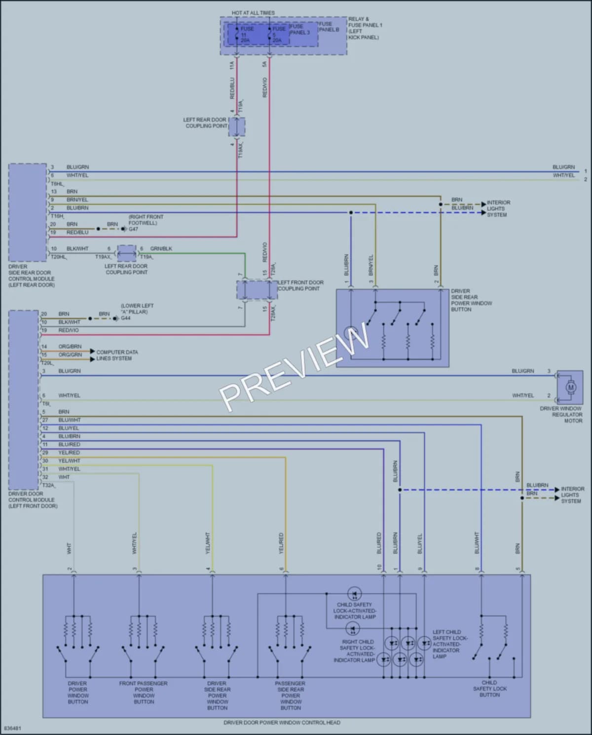 2022 Audi Q5 Power Windows wiring diagram preview