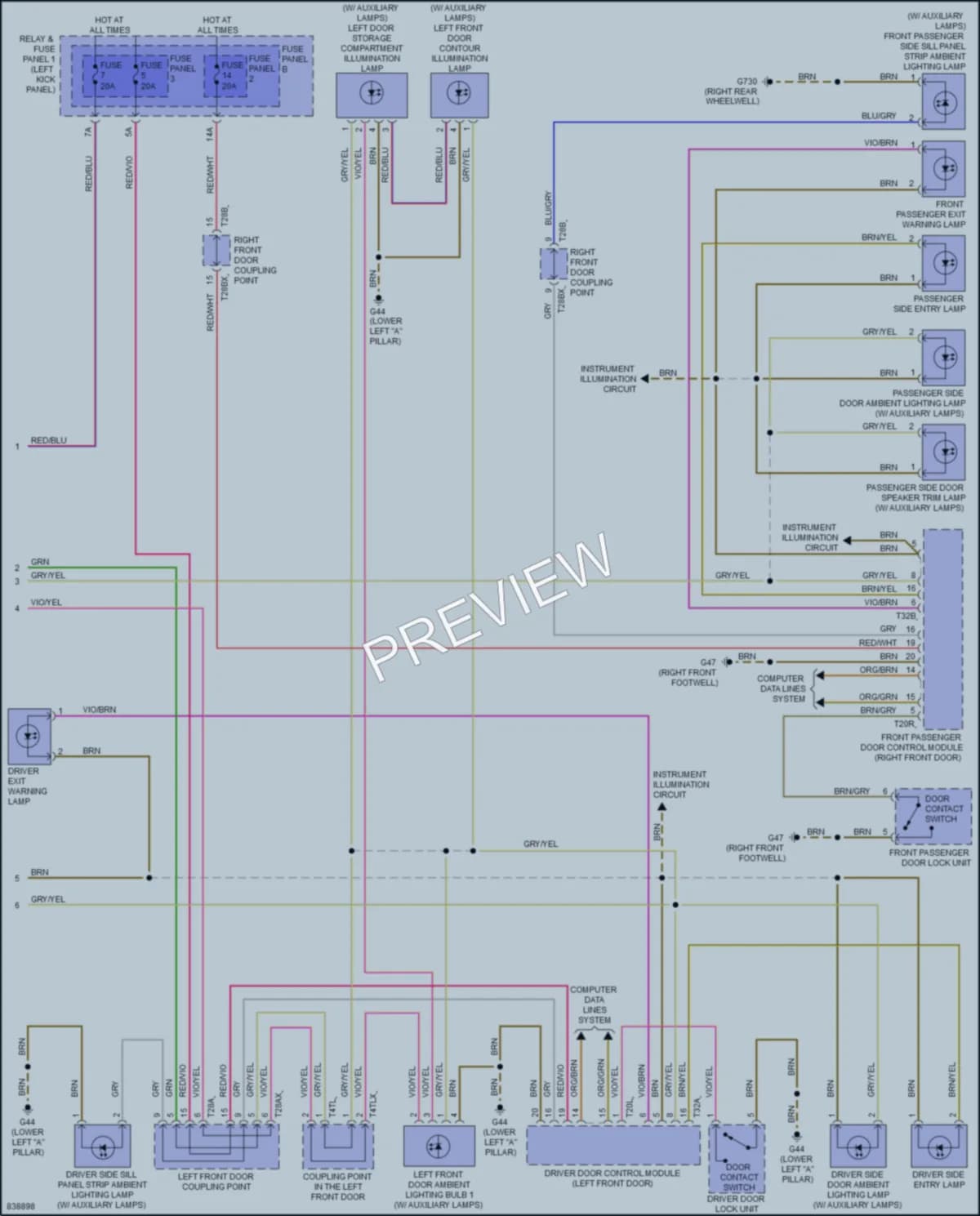 2022 Audi Q5Sportback Interior Lights wiring diagram preview