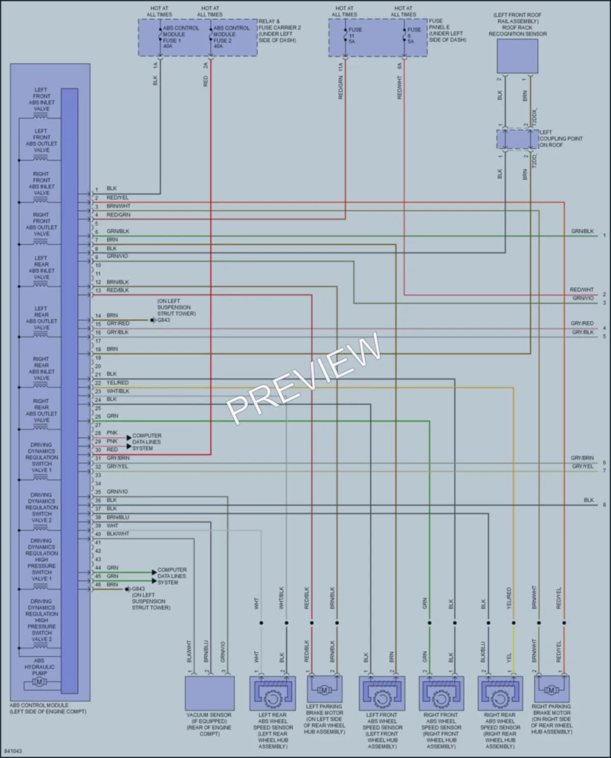 2022 Audi Q8 Anti Lock Brakes wiring diagram preview