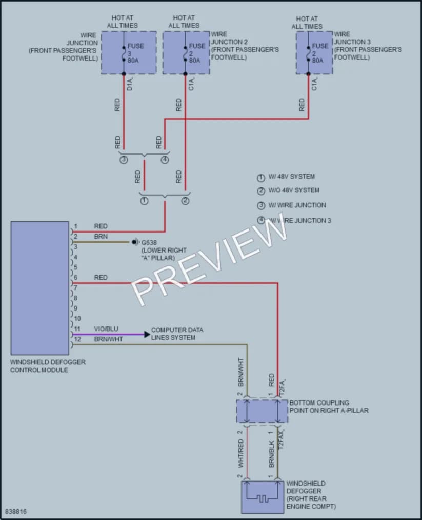 2022 Audi Q8 Defoggers wiring diagram preview