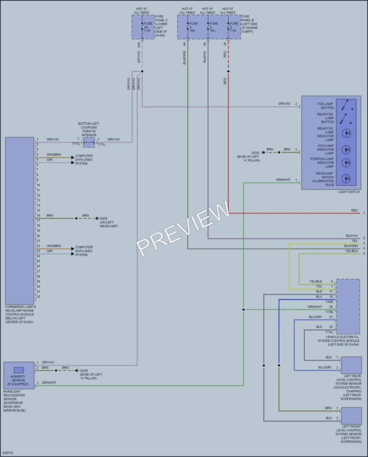 2022 Audi RS3 Headlights wiring diagram preview