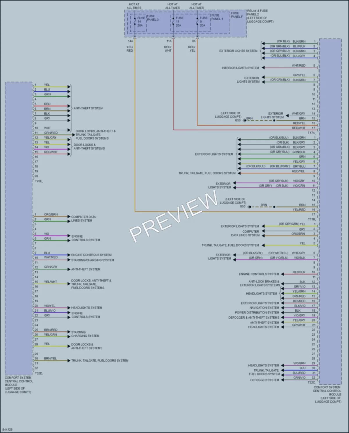 2022 Audi RS5 Body Control Modules wiring diagram preview
