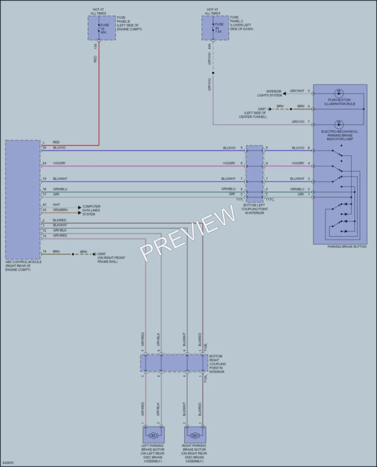 2022 Audi S3 Shift Interlock wiring diagram preview