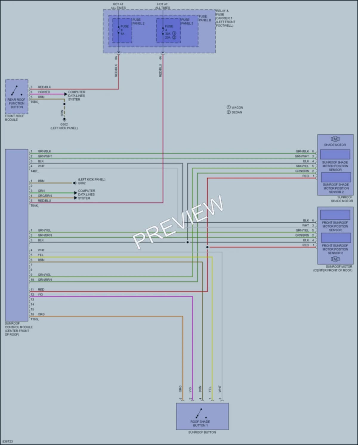 2022 Audi S4 Power Top Sunroof wiring diagram preview