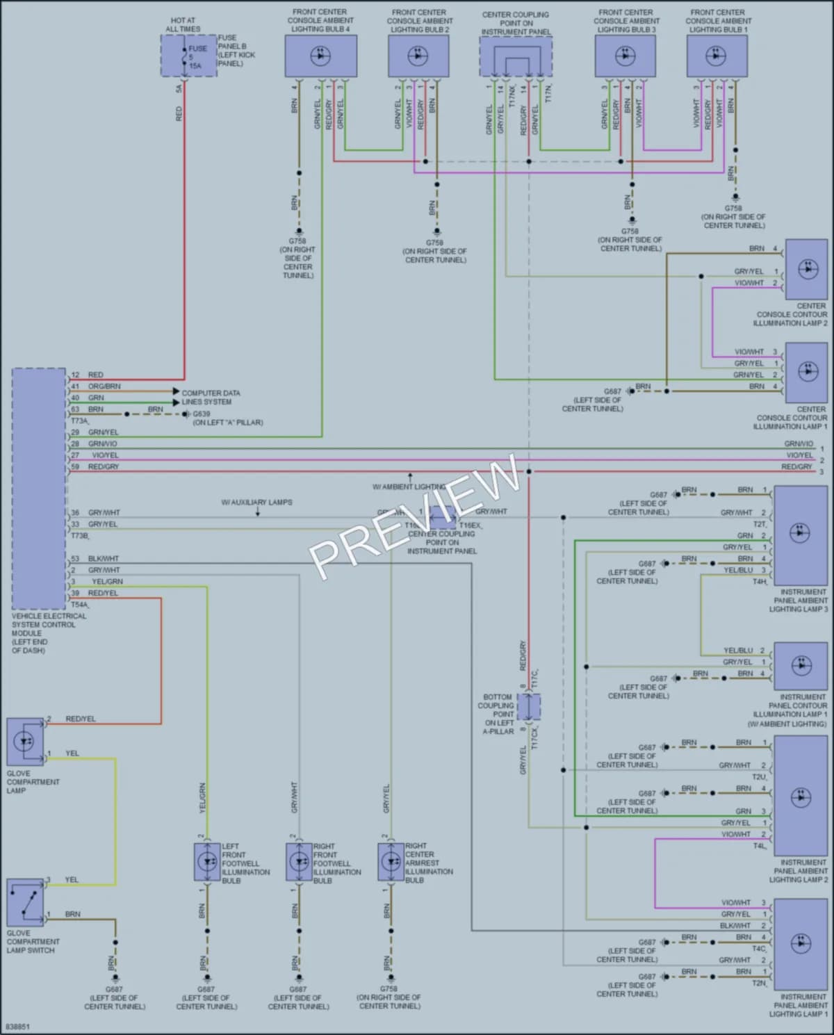 2022 Audi S6 Interior Lights wiring diagram preview