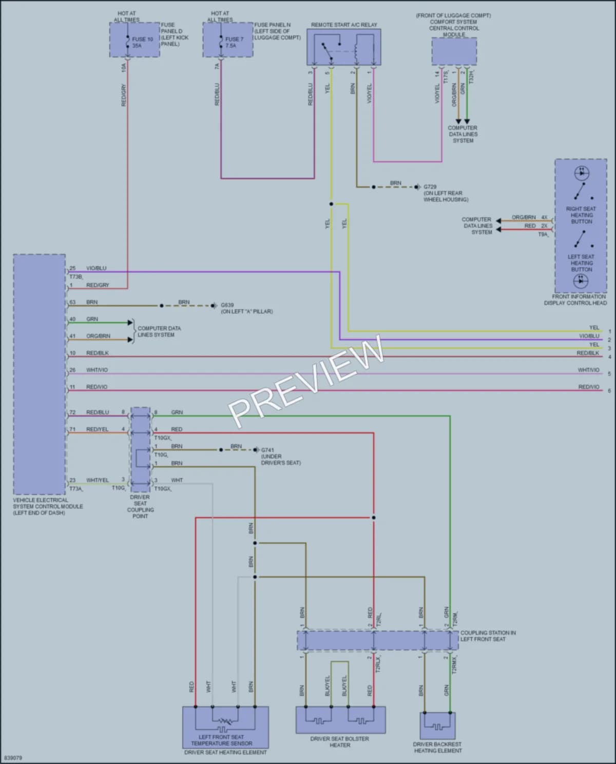 2022 Audi S6 Power Seats wiring diagram preview