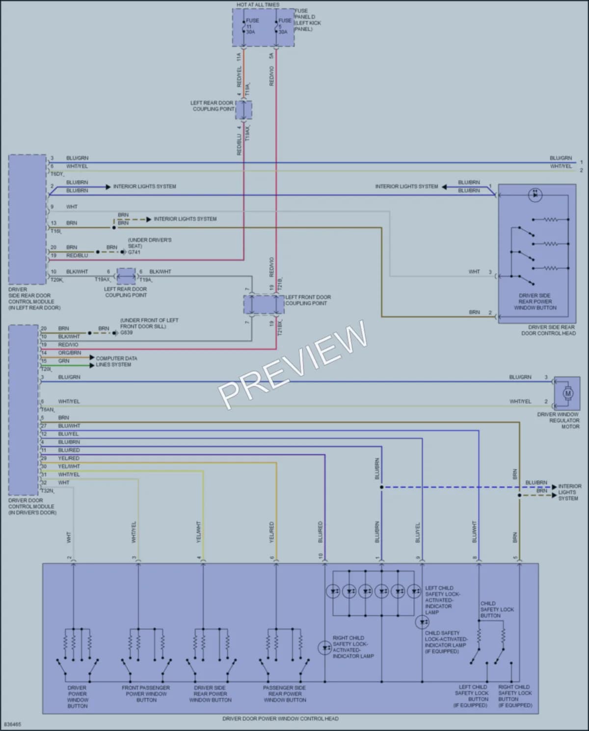 2022 Audi S7 Power Windows wiring diagram preview