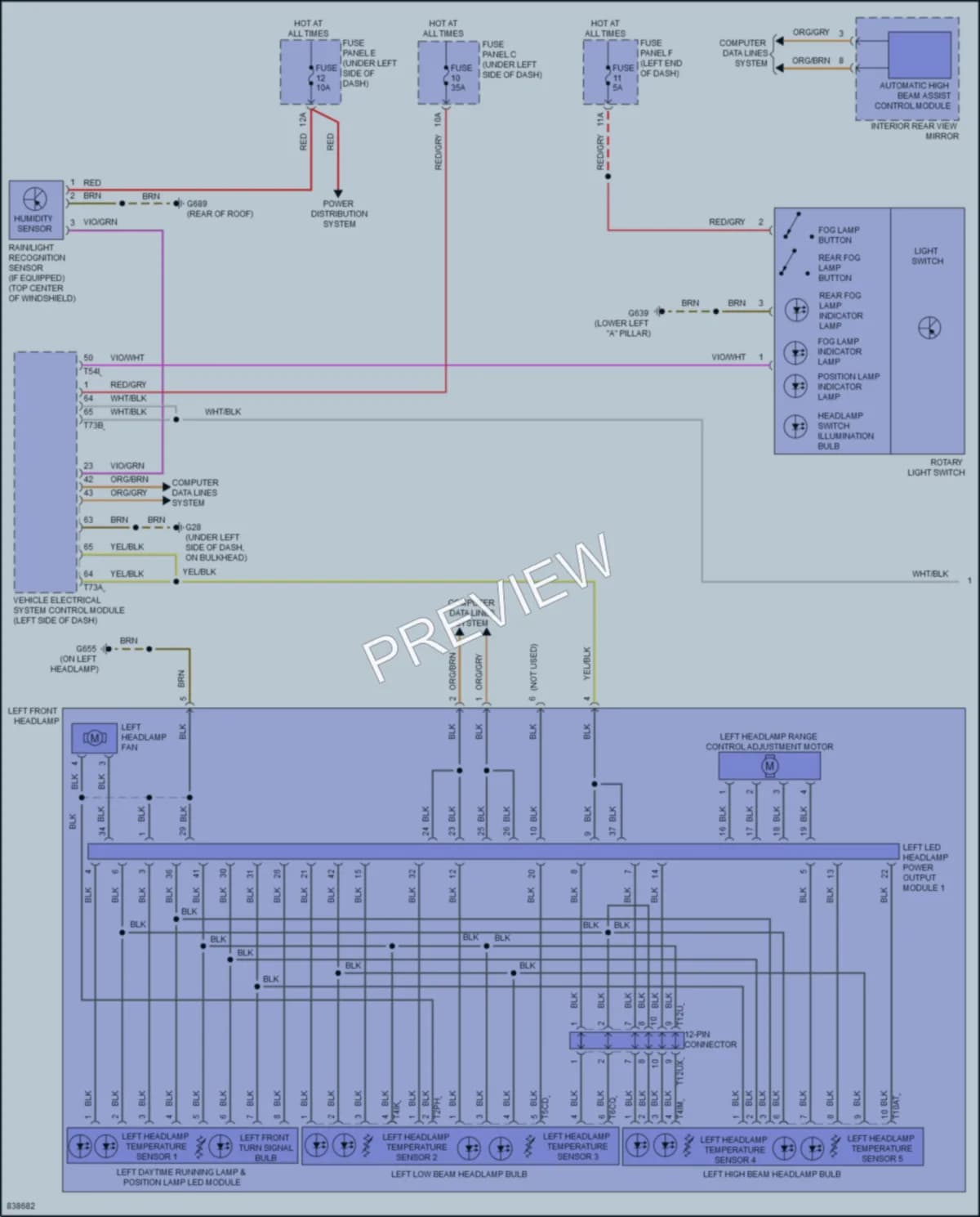 2022 Audi SQ8 Headlights wiring diagram preview