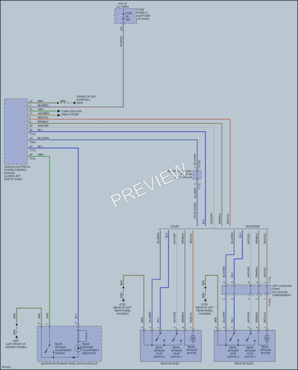 2022 Audi TTRS Active Bodyworks wiring diagram preview