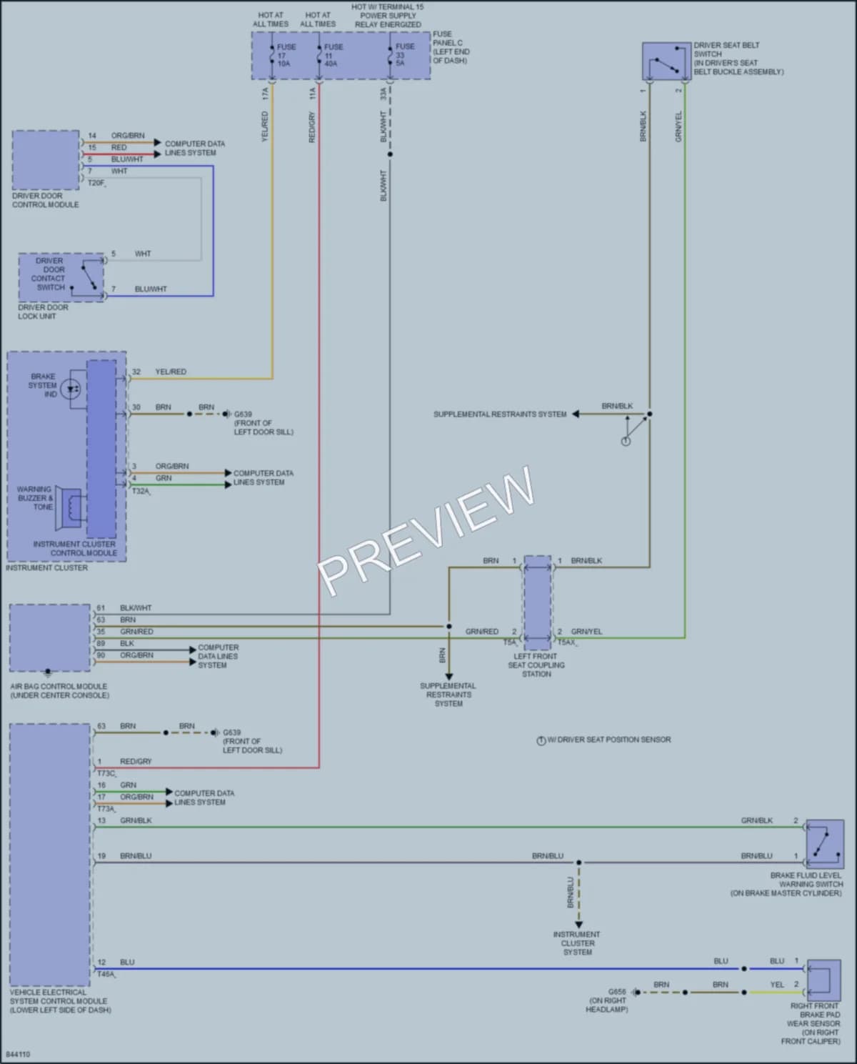 2022 Audi TTRS Warning Systems wiring diagram preview