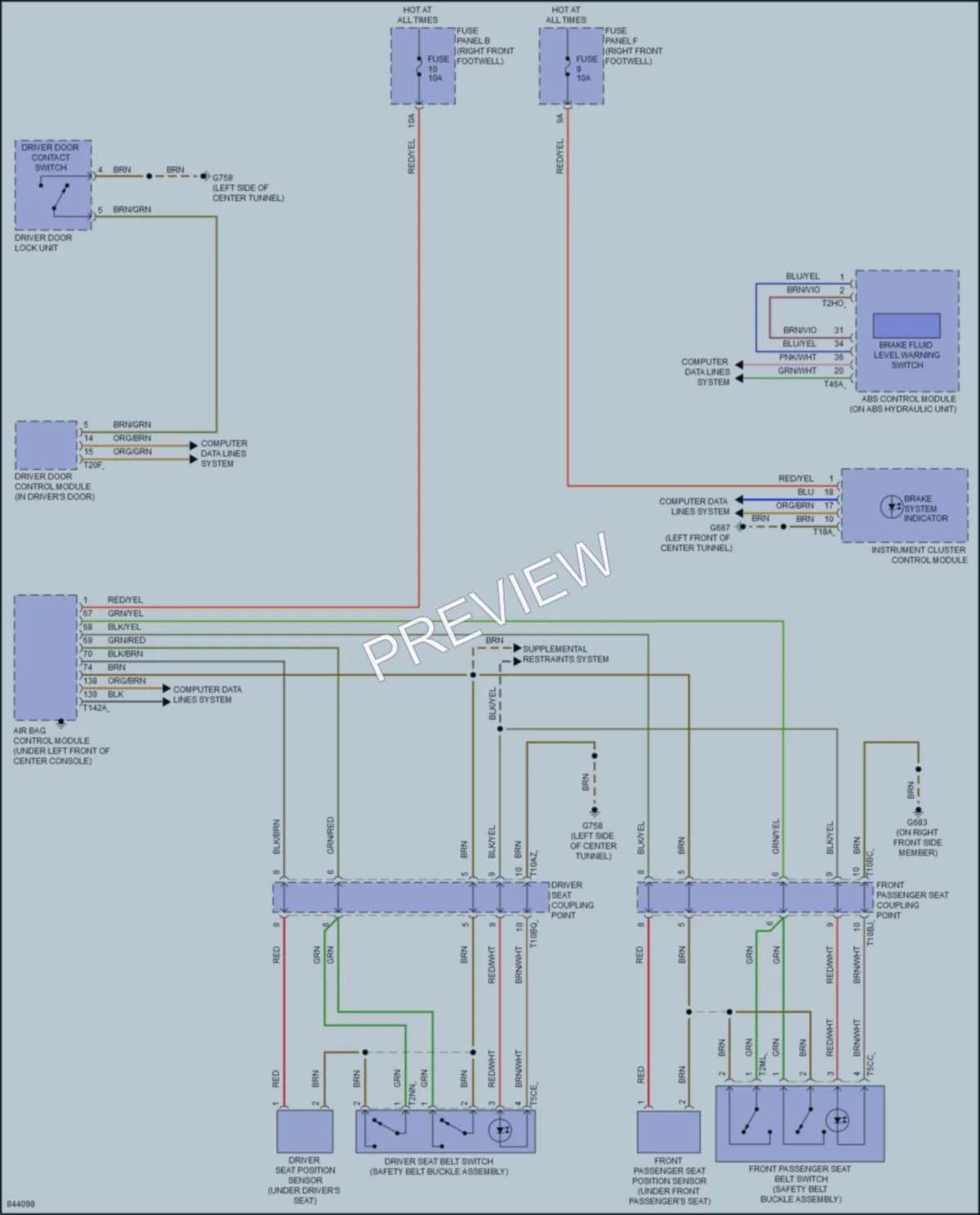 2022 Audi etron Warning Systems wiring diagram preview