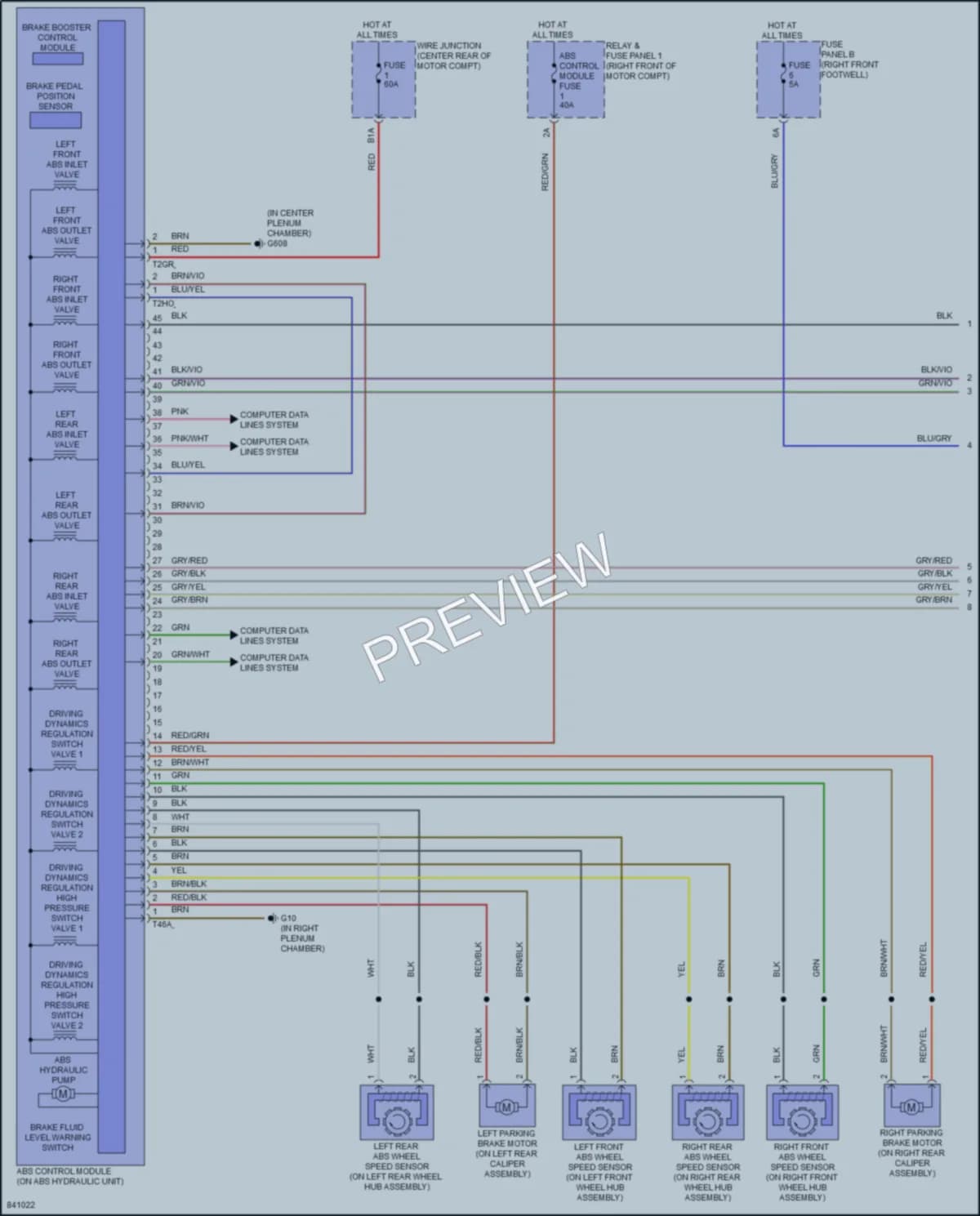 2022 Audi etronS Anti Lock Brakes wiring diagram preview
