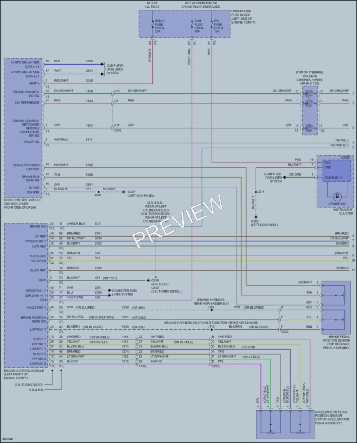 2022 Chevrolet 2500Express Cruise Control wiring diagram preview