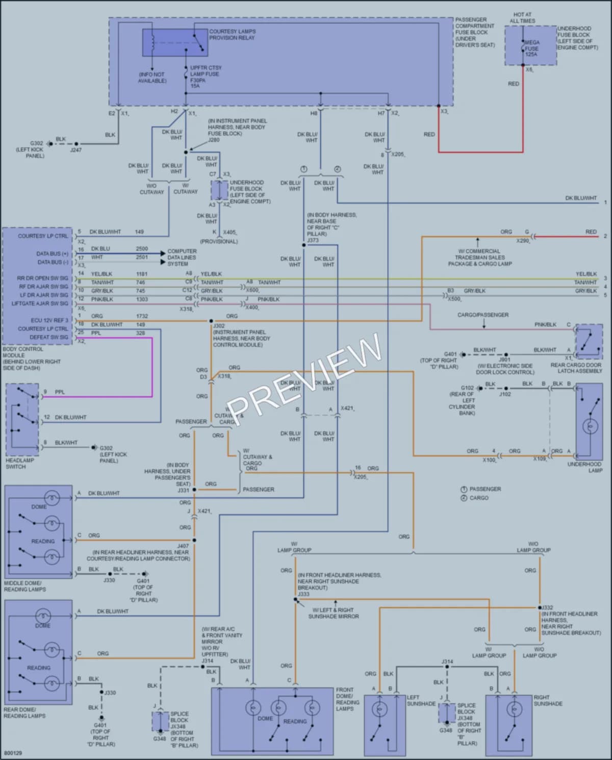 2022 Chevrolet 2500Express Interior Lights wiring diagram preview