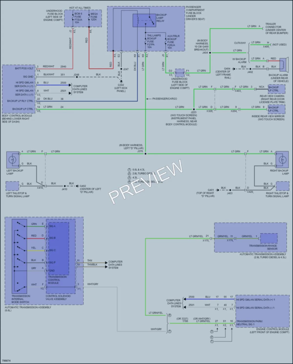 2022 Chevrolet 3500Express Exterior Lights wiring diagram preview