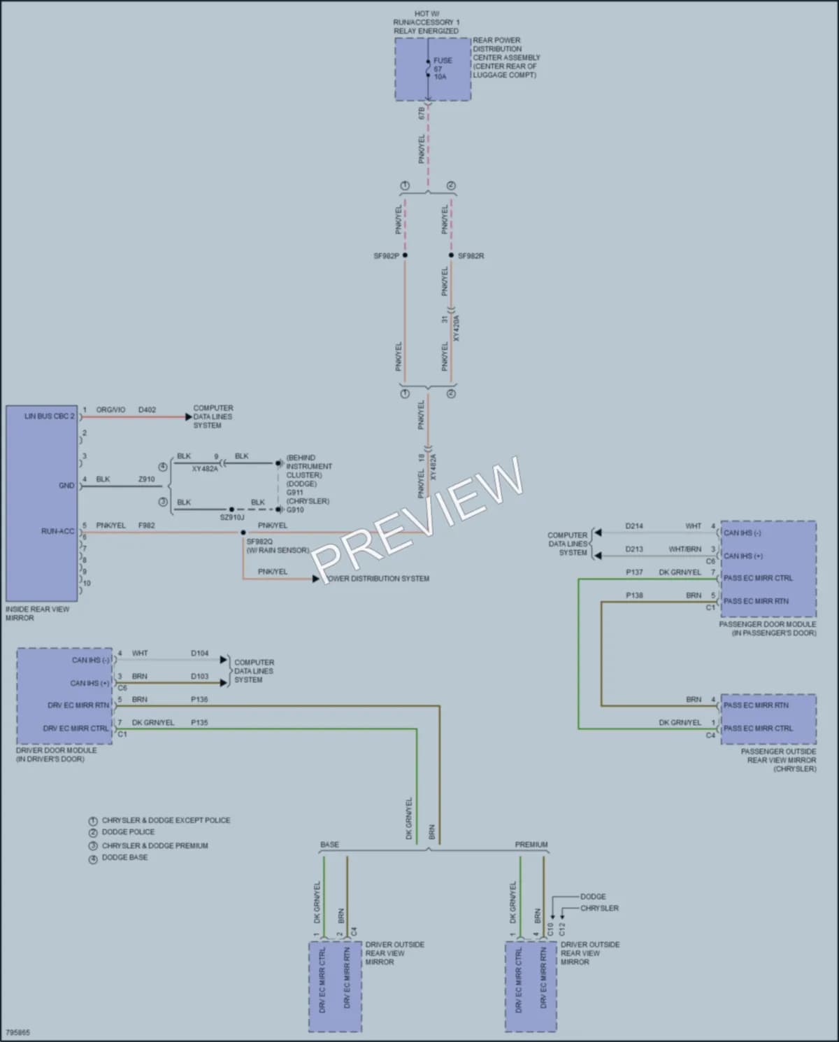 2022 Chrysler 300 Power Mirrors wiring diagram preview