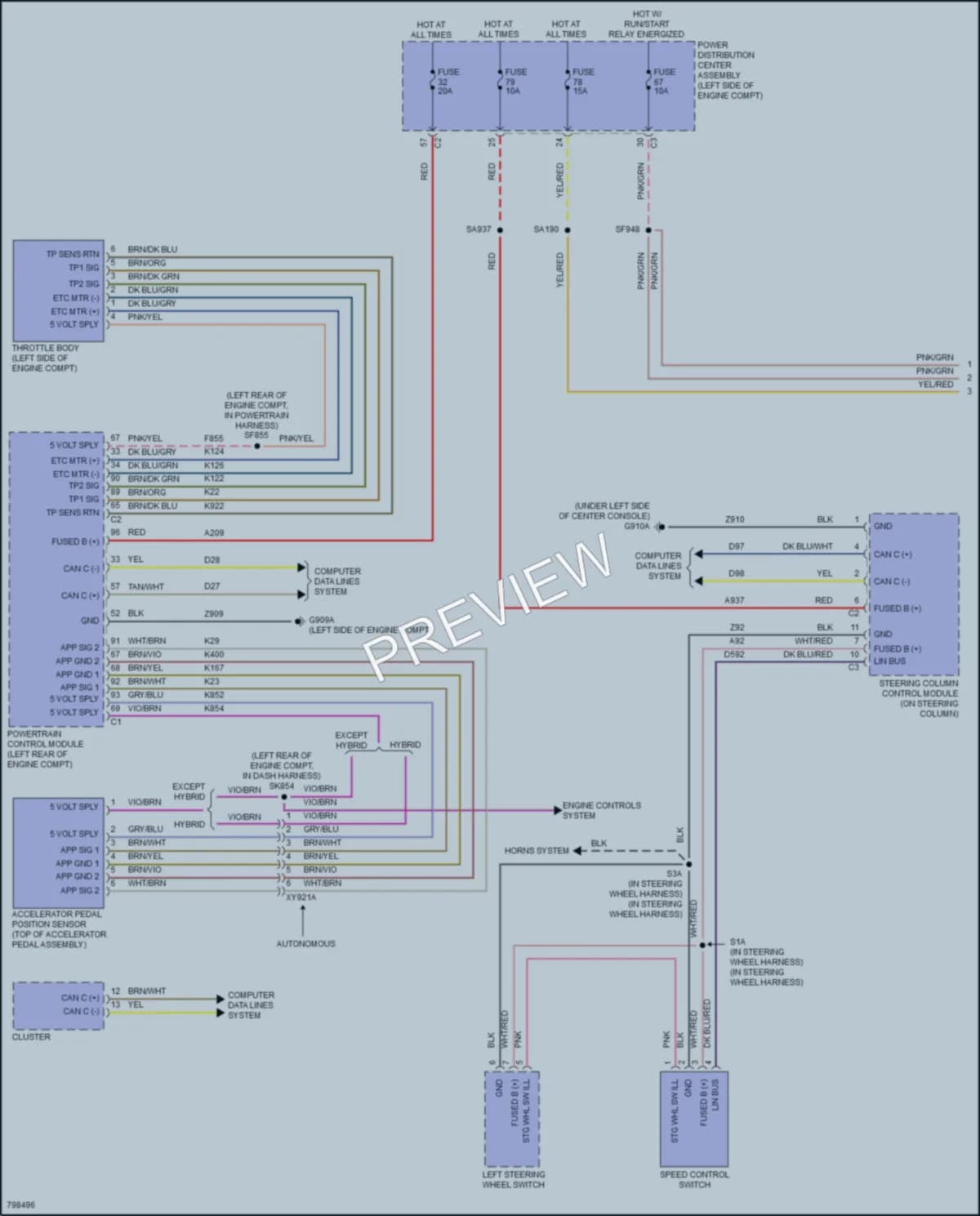 2022 Chrysler PacificaHybrid Cruise Control wiring diagram preview