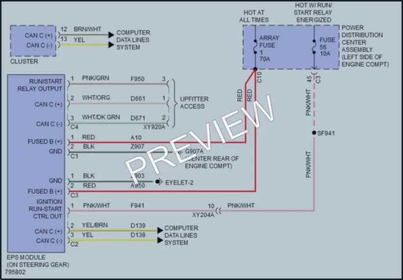 2022 Chrysler PacificaHybrid Electronic Power Steering wiring diagram preview