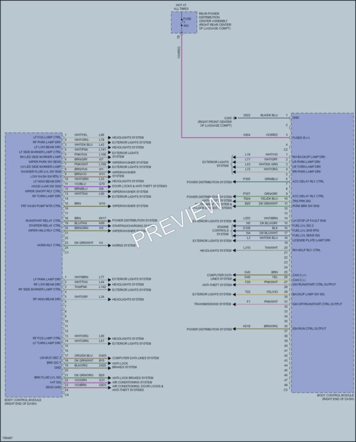 2022 Dodge Challenger Body Control Modules wiring diagram preview