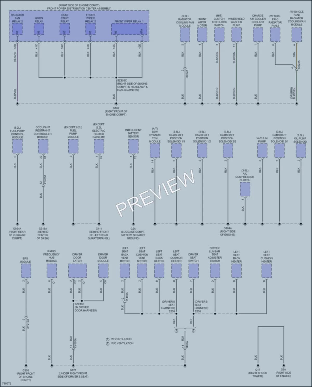 2022 Dodge Challenger Ground Distribution wiring diagram preview