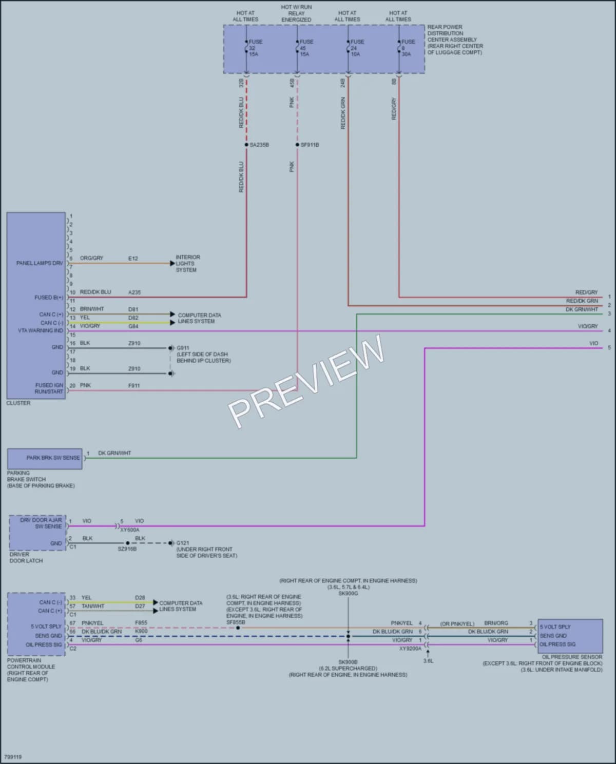 2022 Dodge Challenger Instrument Cluster wiring diagram preview
