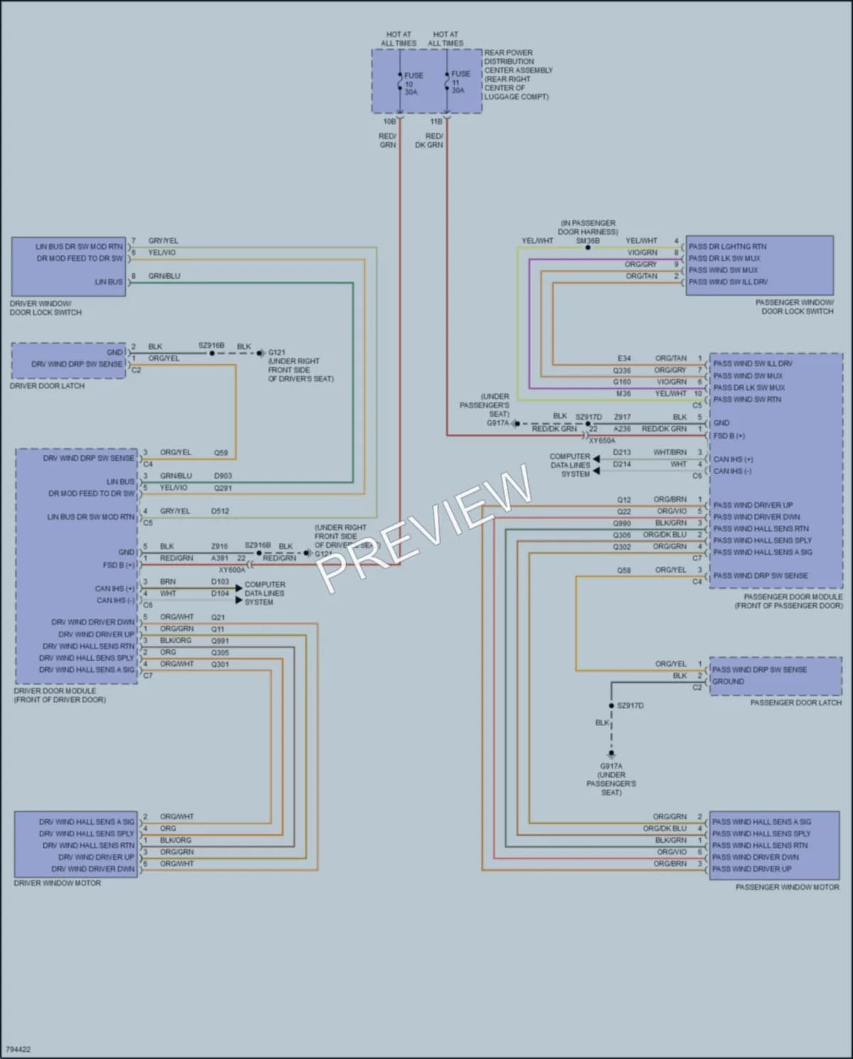 2022 Dodge Challenger Power Windows wiring diagram preview