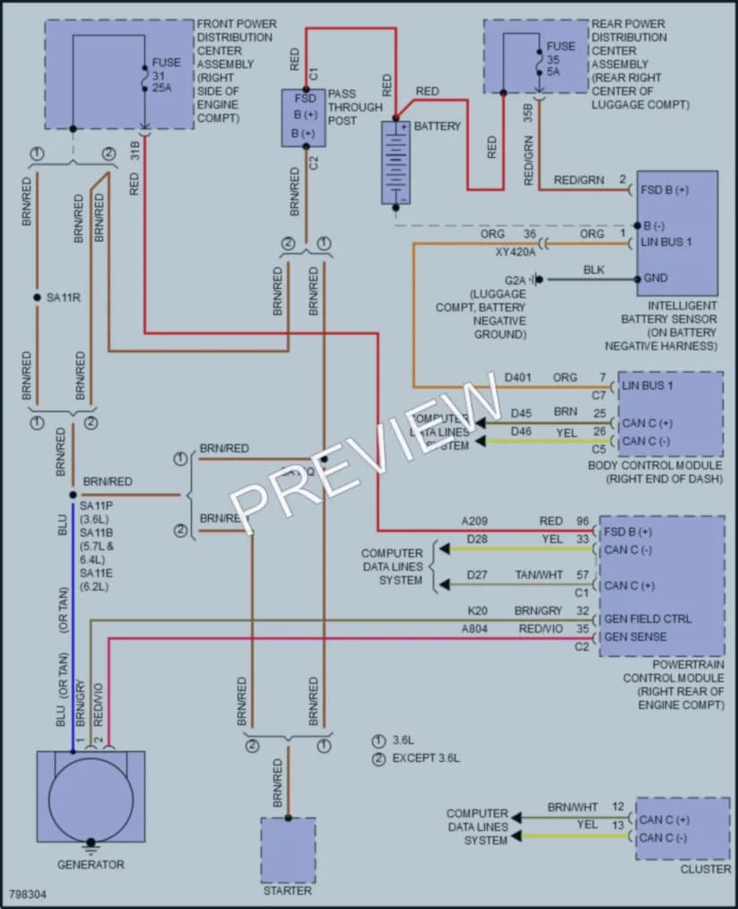 2022 Dodge Challenger Starting Charging wiring diagram preview