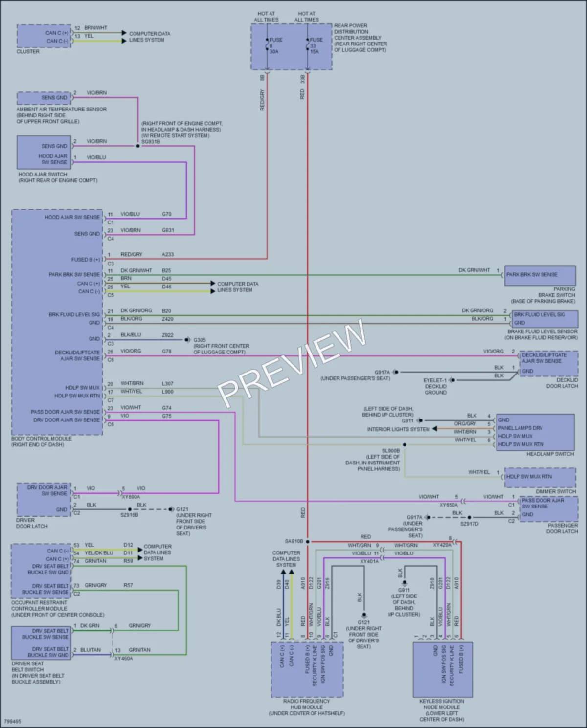 2022 Dodge Challenger Warning Systems wiring diagram preview