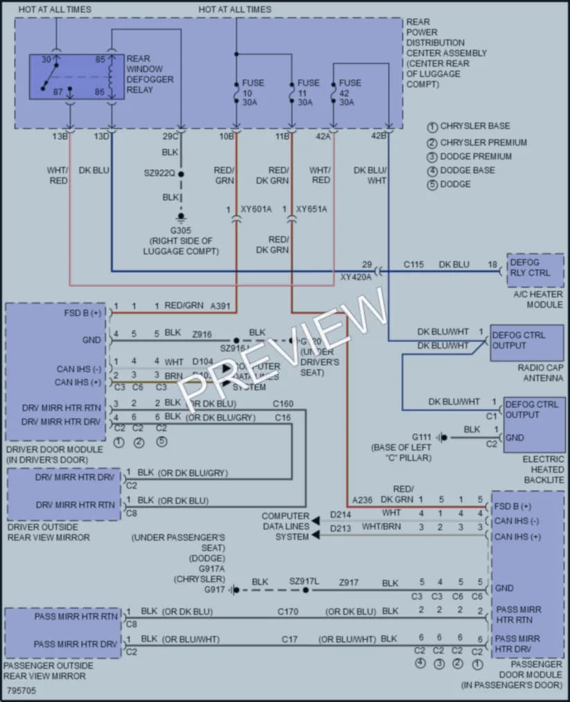 2022 Dodge Charger Defoggers wiring diagram preview