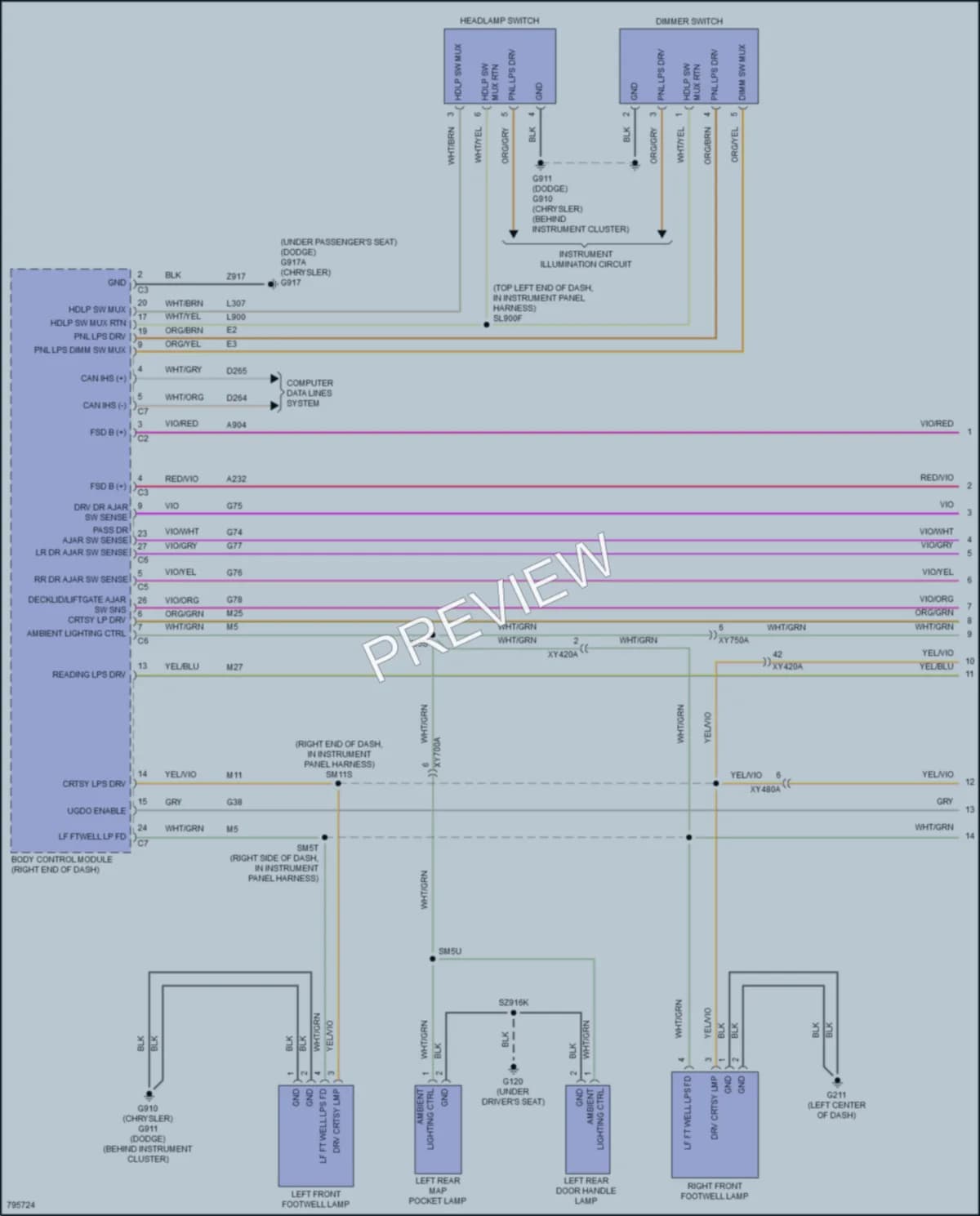 2022 Dodge Charger Interior Lights wiring diagram preview