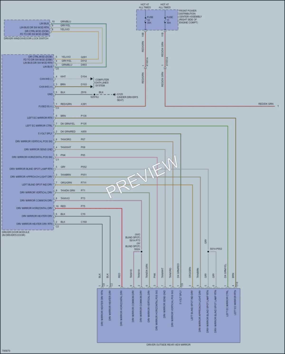 2022 Dodge Charger Power Mirrors wiring diagram preview