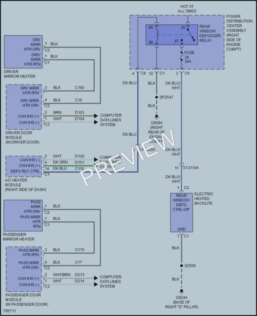 2022 Dodge DurangoPursuit Defoggers wiring diagram preview