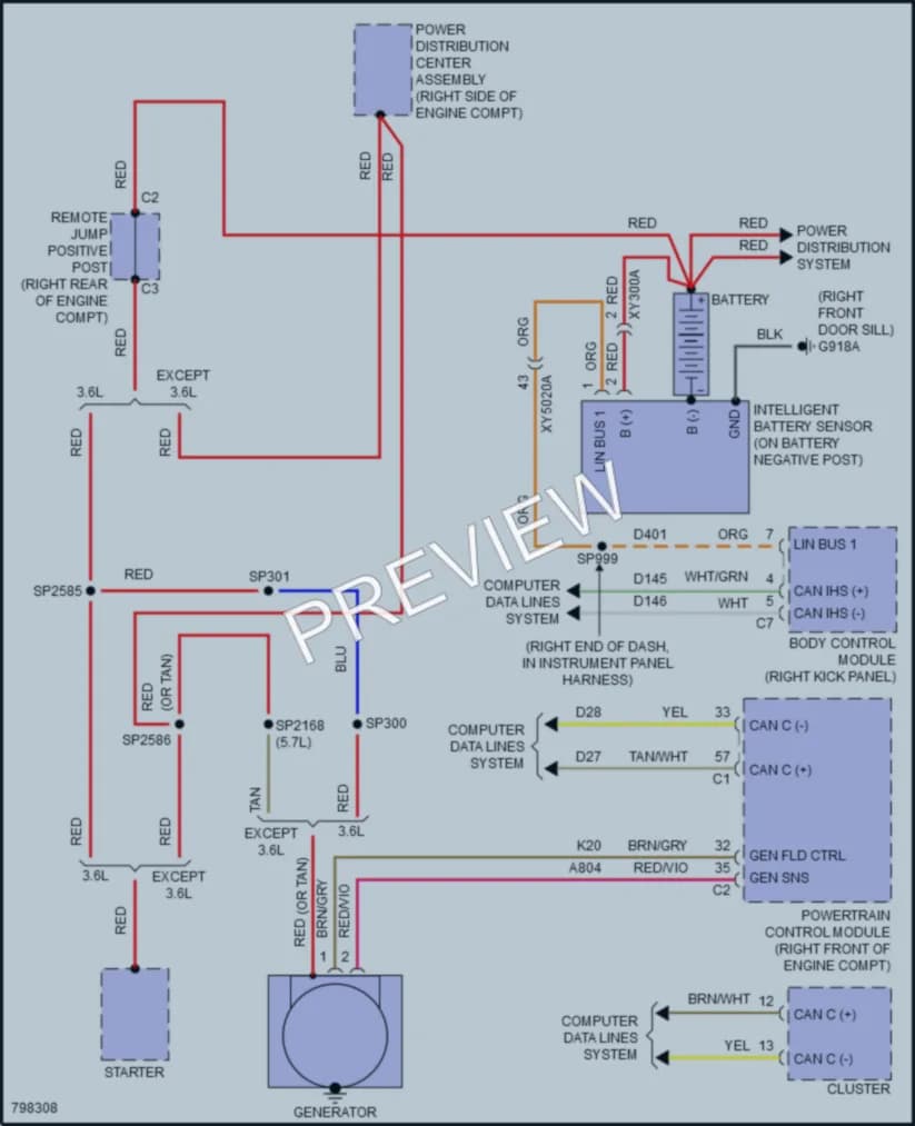 2022 Dodge DurangoPursuit Starting Charging wiring diagram preview