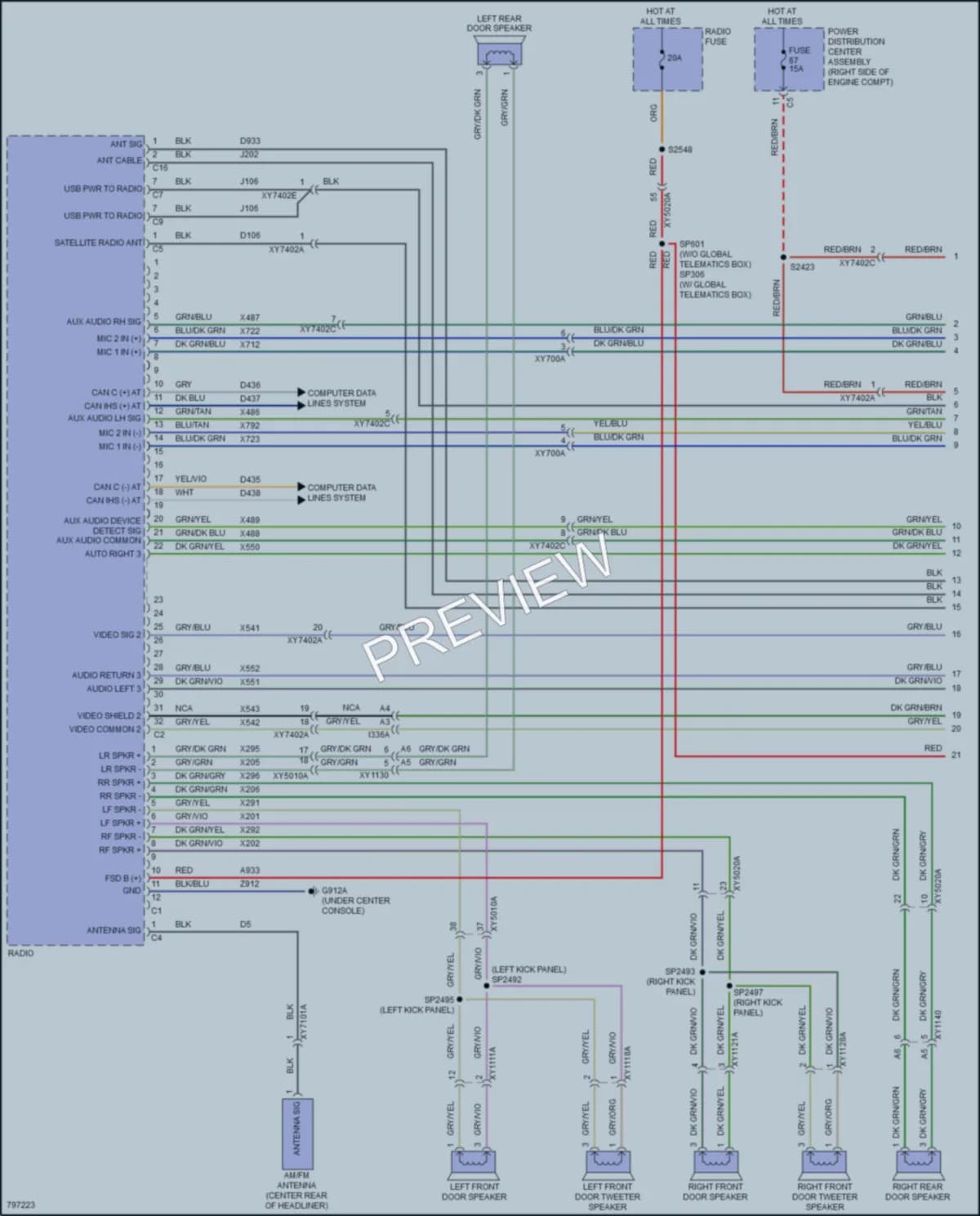 2022 Dodge DurangoSpecialService Radio wiring diagram preview