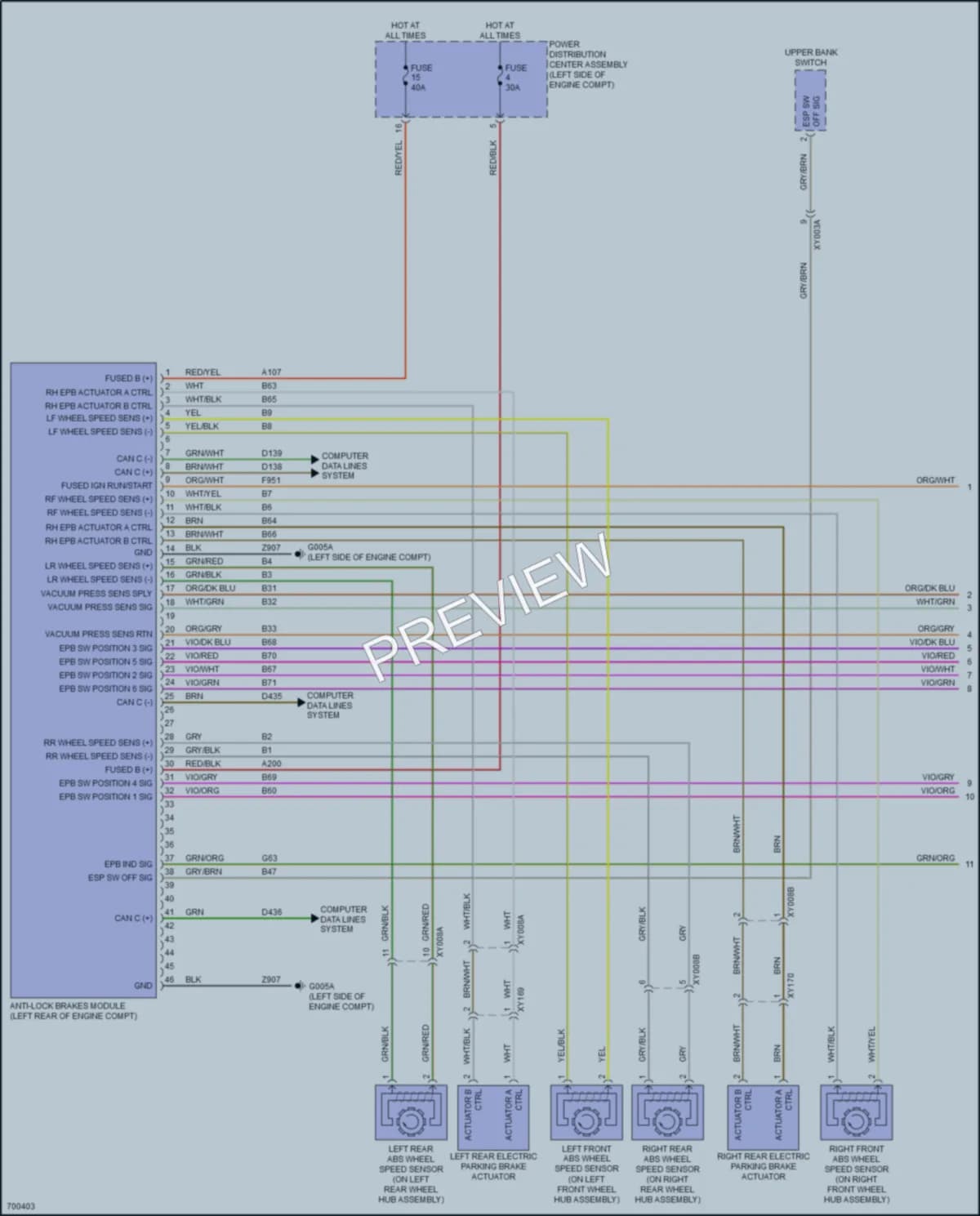 2022 Fiat 500X Anti Lock Brakes wiring diagram preview