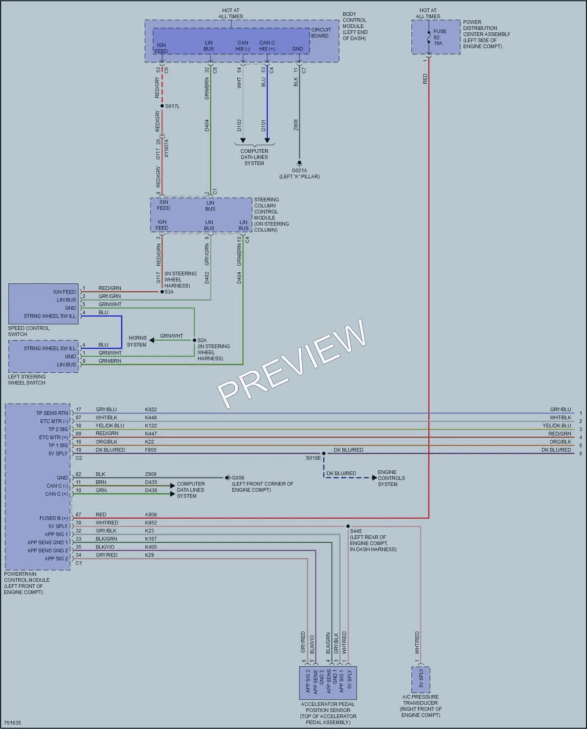2022 Fiat 500X Cruise Control wiring diagram preview
