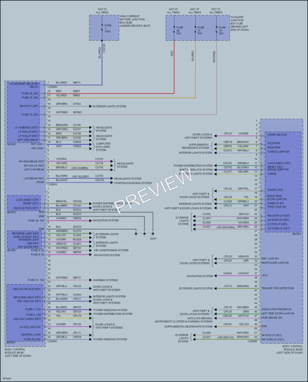 2022 Ford 150Transit Body Control Modules wiring diagram preview