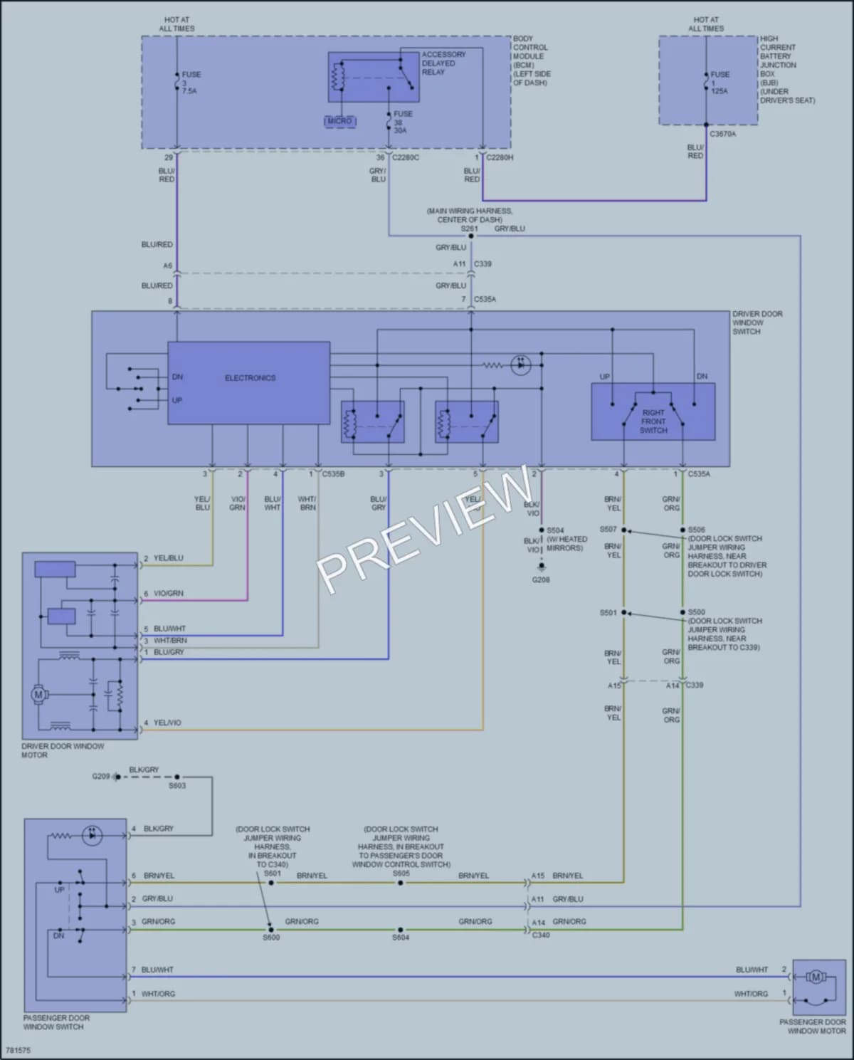 2022 Ford 150Transit Power Windows wiring diagram preview