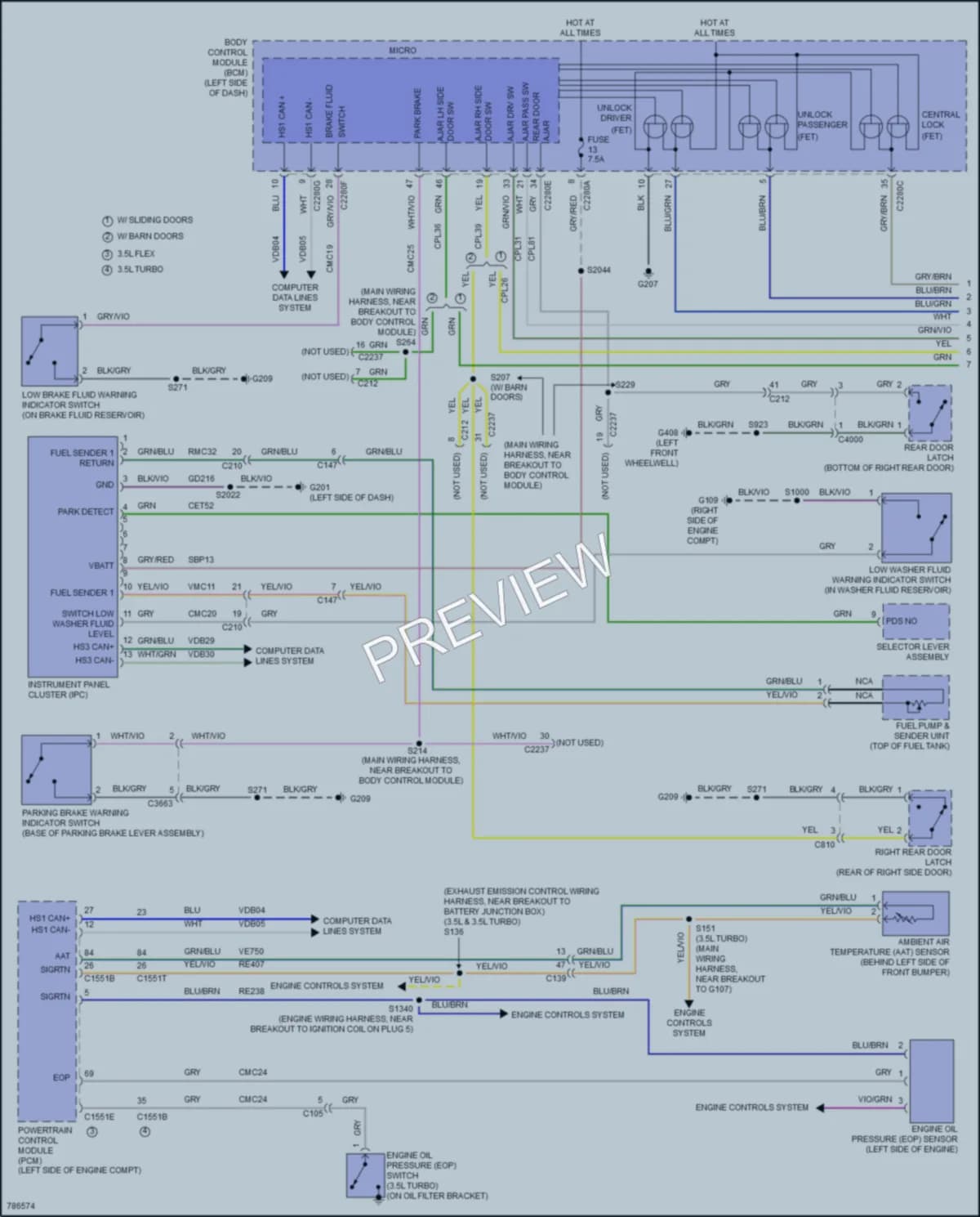 2022 Ford 250Transit Instrument Cluster wiring diagram preview