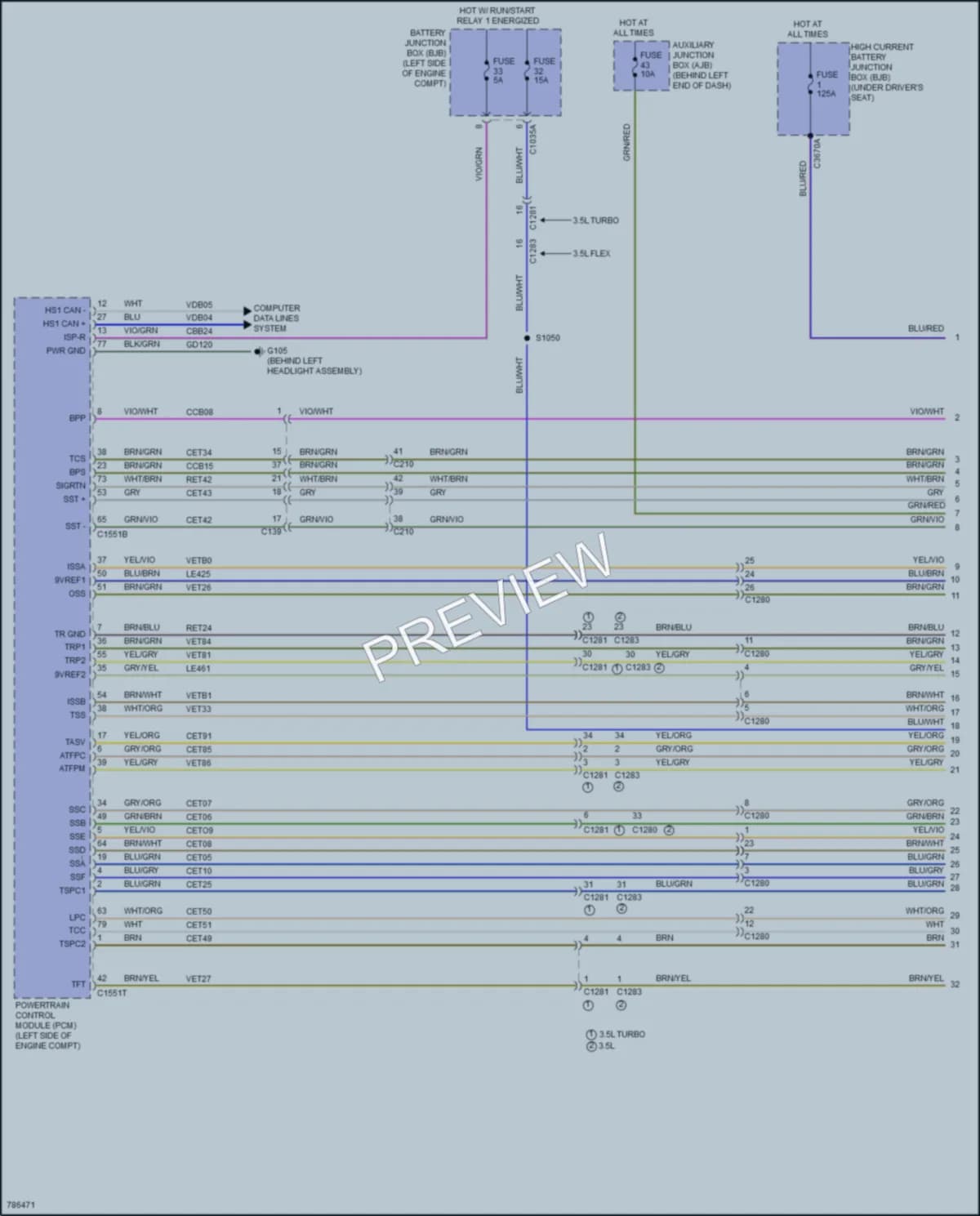 2022 Ford 250Transit Transmission wiring diagram preview
