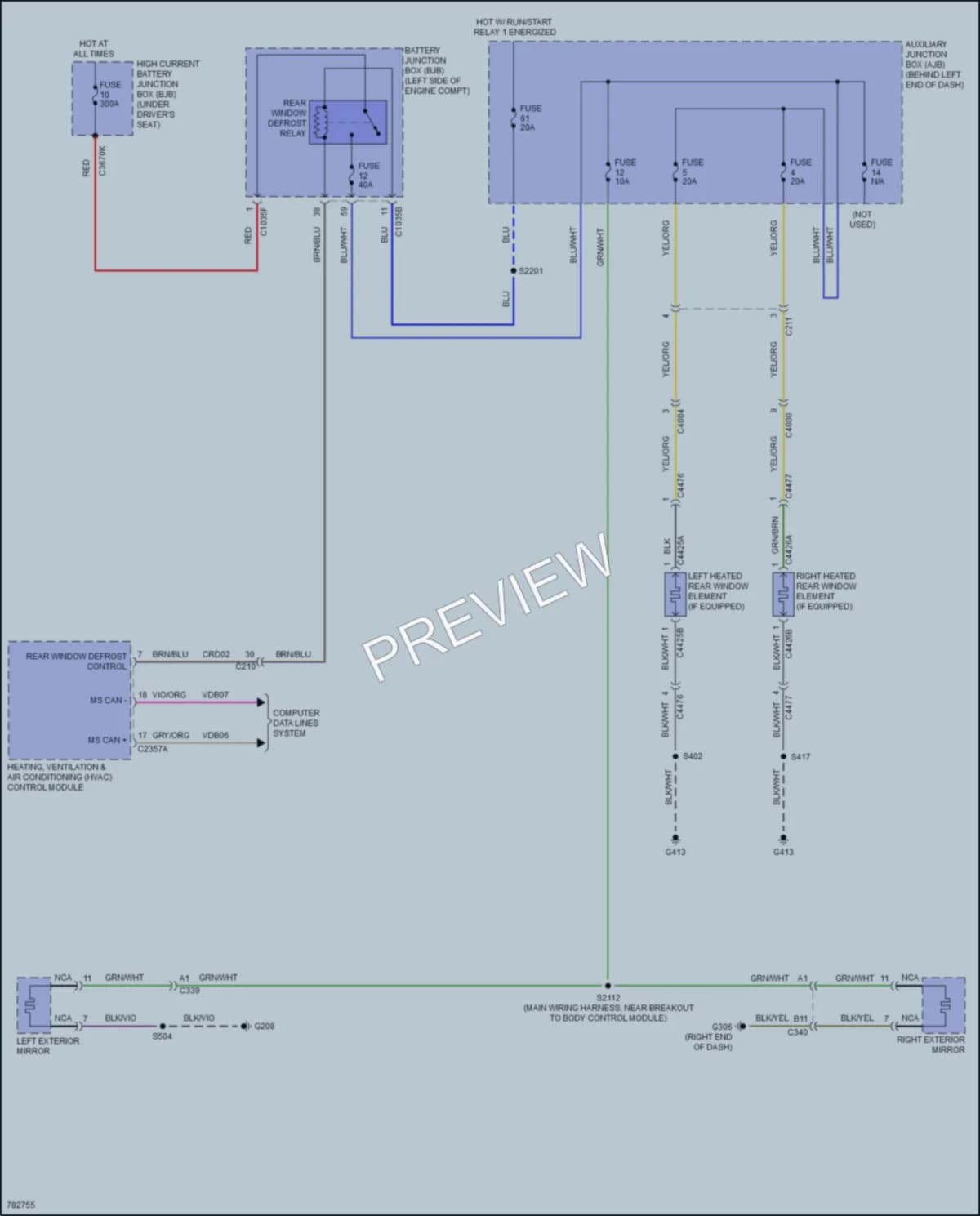 2022 Ford 350HDTransit Defoggers wiring diagram preview