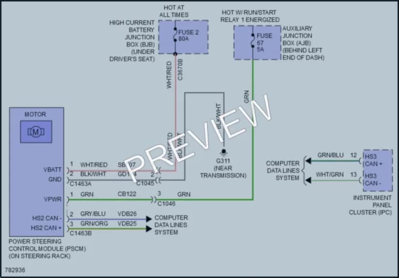 2022 Ford 350HDTransit Electronic Power Steering wiring diagram preview