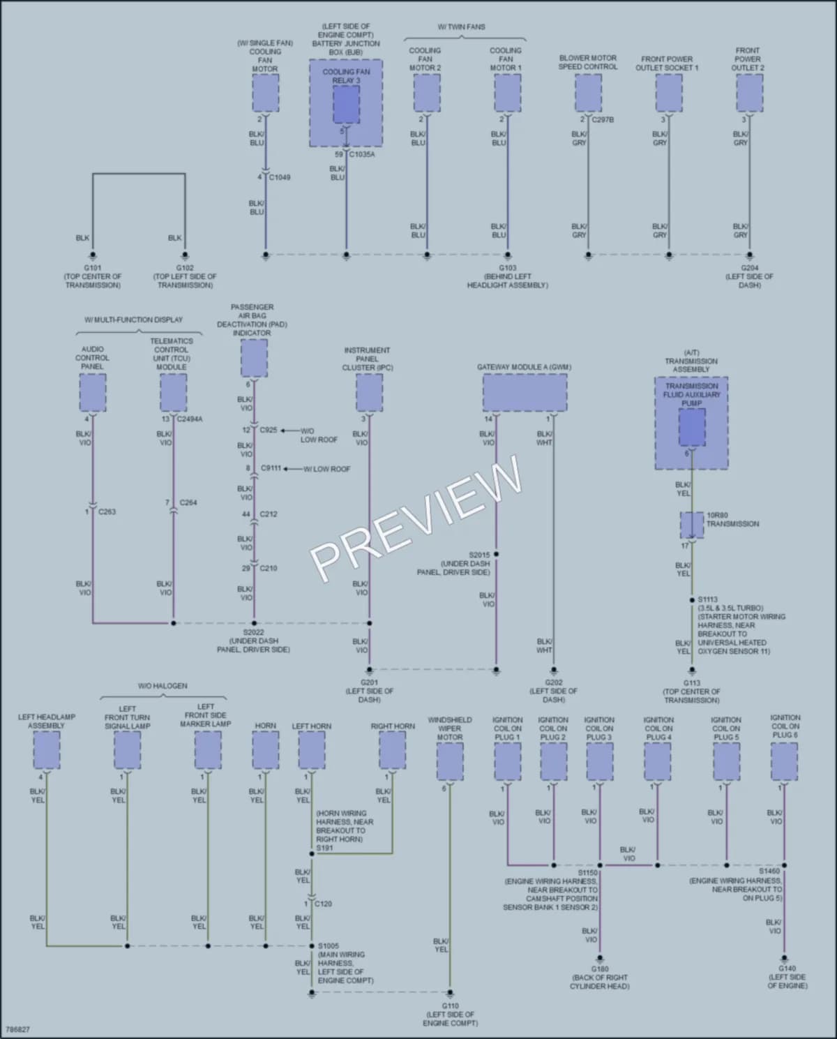 2022 Ford 350HDTransit Ground Distribution wiring diagram preview