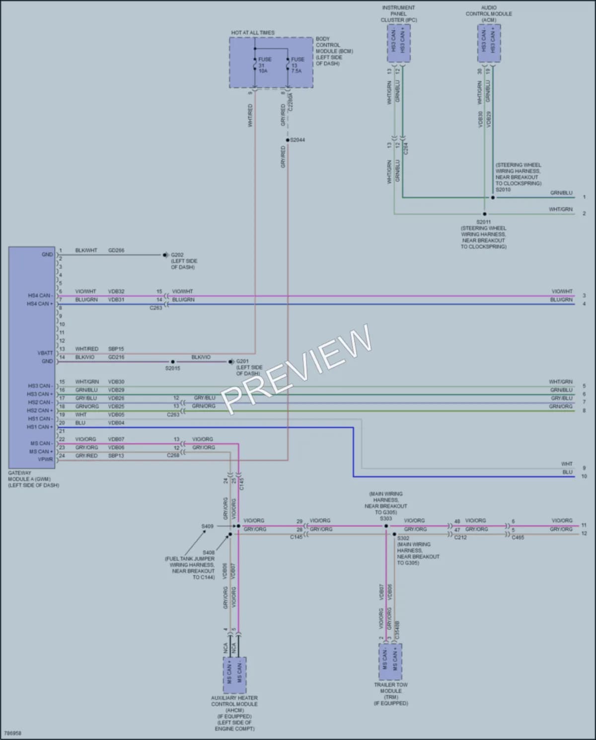 2022 Ford 350Transit Computer Data Lines wiring diagram preview